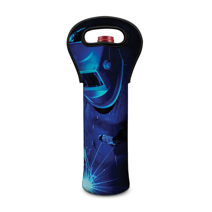 Industrial Welder Print Single Neoprene Wine Tote