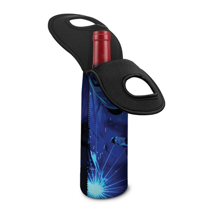 Industrial Welder Print Single Neoprene Wine Tote