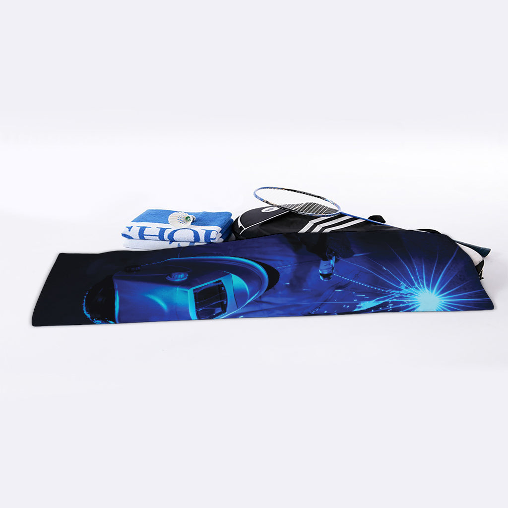 Industrial Welder Print Sports Towel