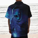 Industrial Welder Print Textured Short Sleeve Shirt