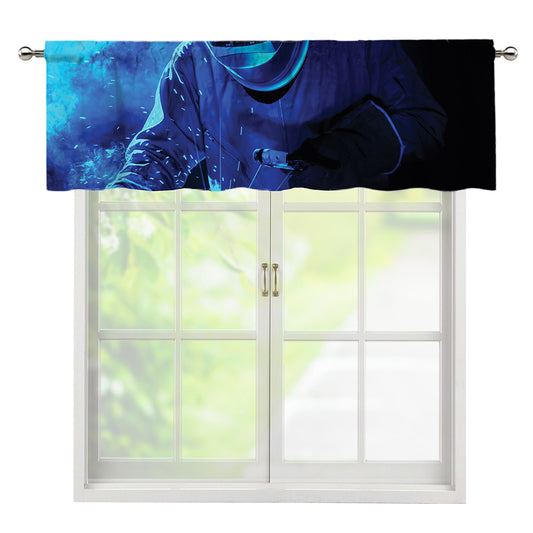 Industrial Welder Print Window Valance