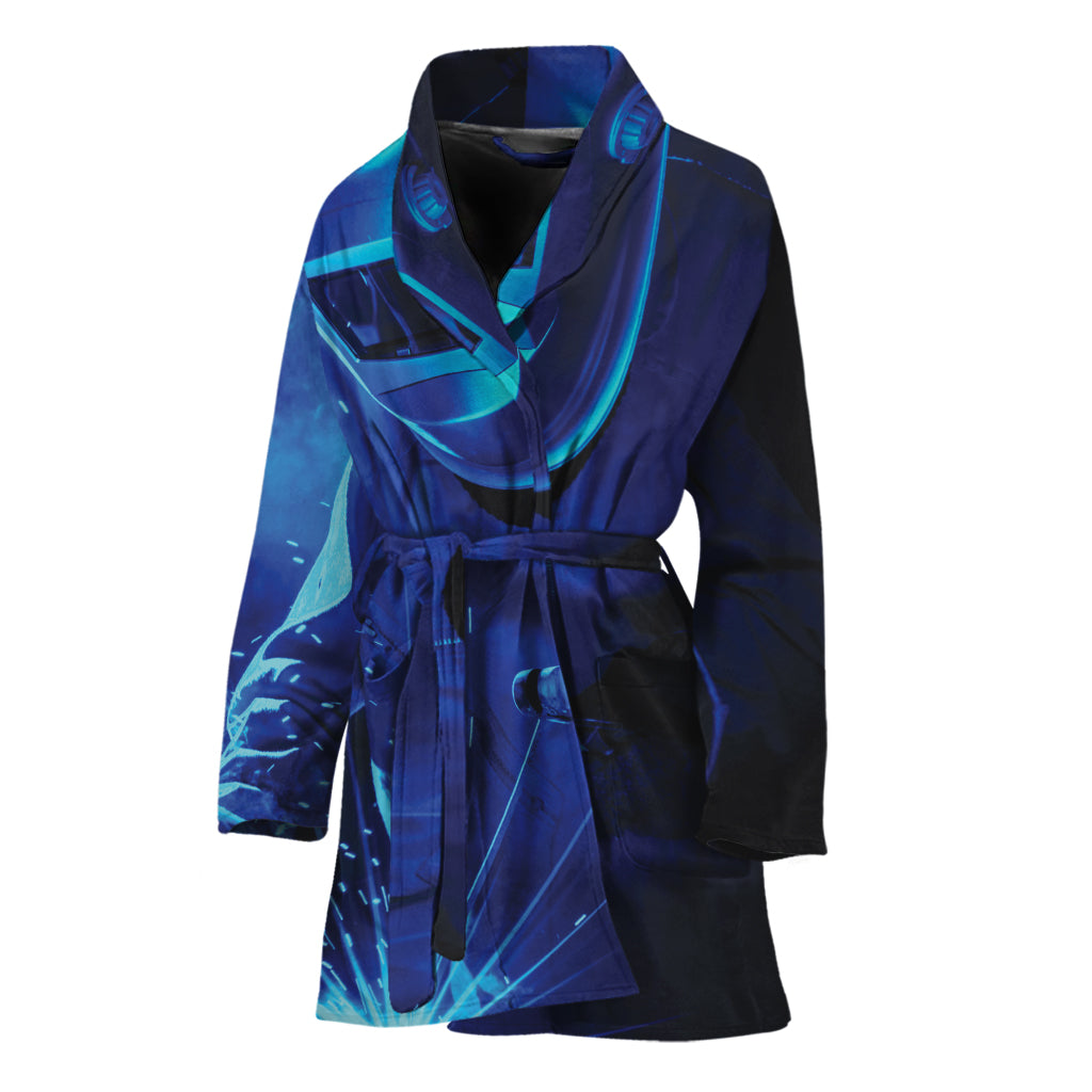 Industrial Welder Print Women's Bathrobe