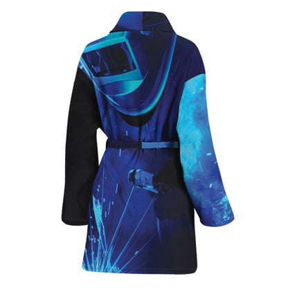 Industrial Welder Print Women's Bathrobe