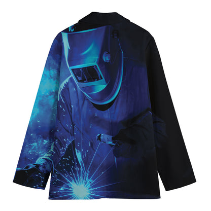 Industrial Welder Print Women's Cotton Blazer