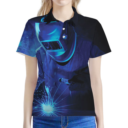 Industrial Welder Print Women's Polo Shirt