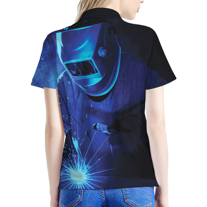 Industrial Welder Print Women's Polo Shirt