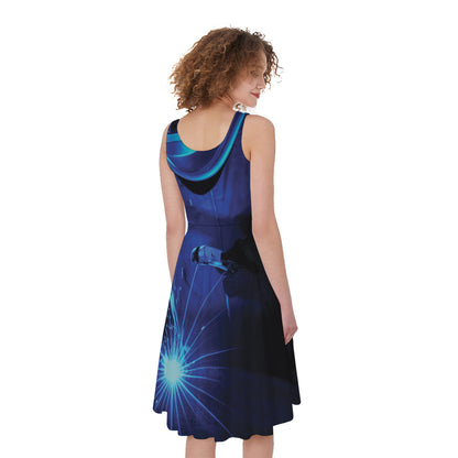 Industrial Welder Print Women's Sleeveless Dress
