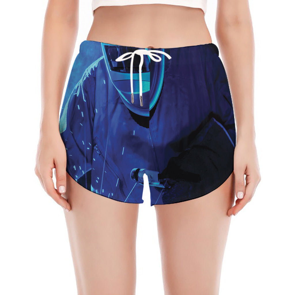 Industrial Welder Print Women's Split Running Shorts
