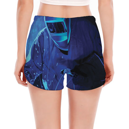 Industrial Welder Print Women's Split Running Shorts