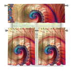 Infinite Fractal Print 3 Piece Kitchen Curtains