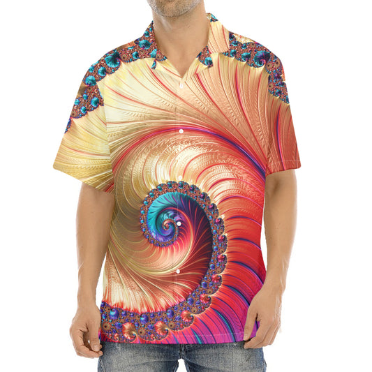 Infinite Fractal Print Aloha Shirt