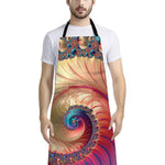 Infinite Fractal Print Bib Apron With Pocket