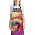 Infinite Fractal Print Bib Apron With Pocket