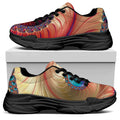 Infinite Fractal Print Black Chunky Shoes