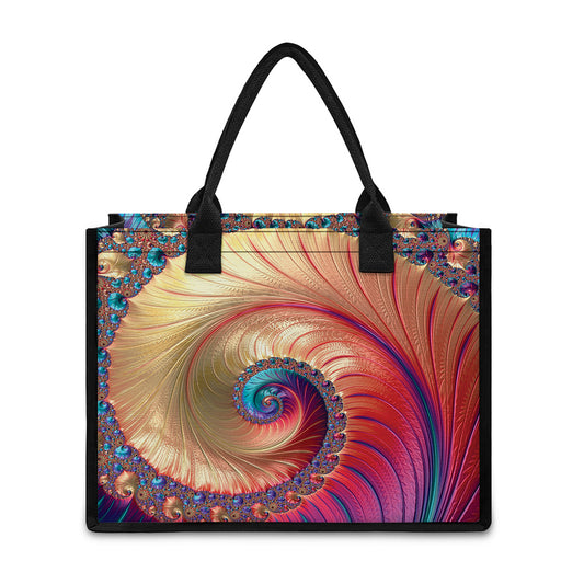 Infinite Fractal Print Canvas Tote Bag