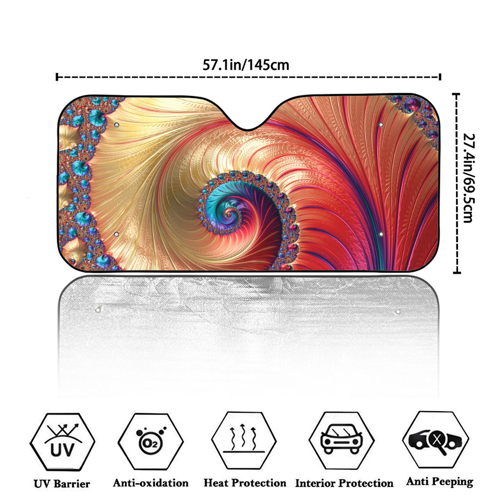 Infinite Fractal Print Car Windshield Sun Shade
