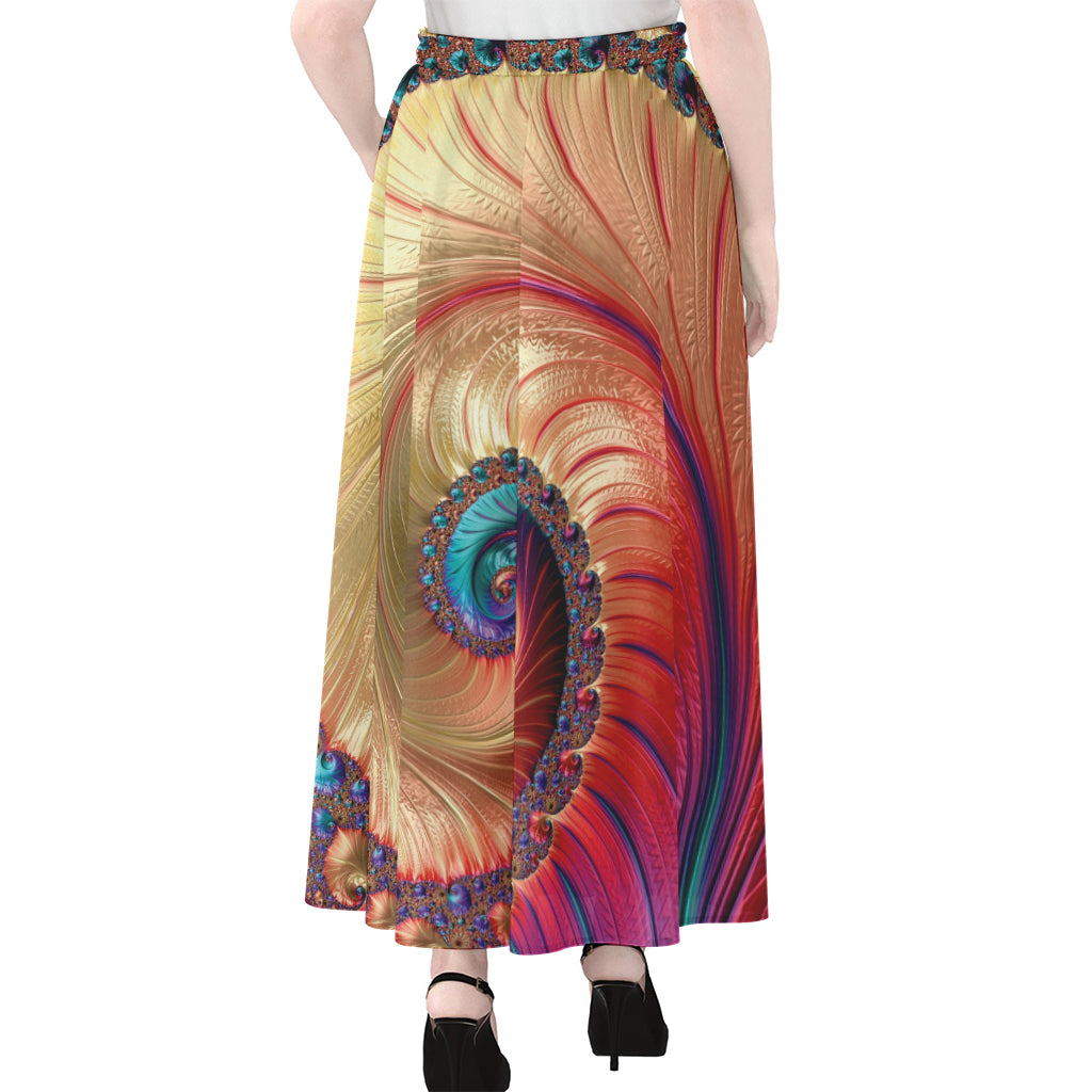 Infinite Fractal Print Chiffon Maxi Skirt