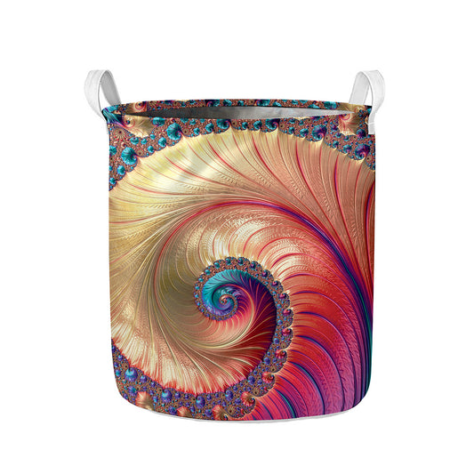 Infinite Fractal Print Collapsible Laundry Basket