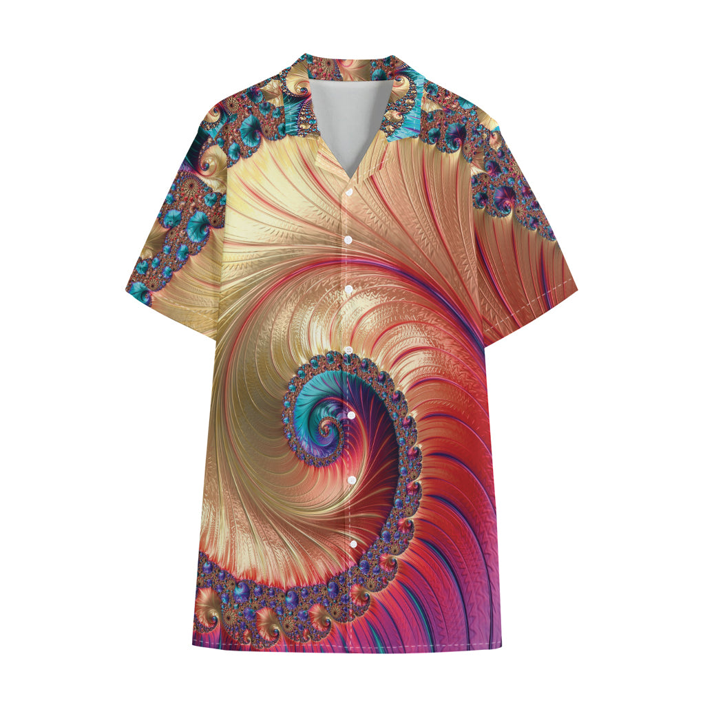 Infinite Fractal Print Cotton Hawaiian Shirt