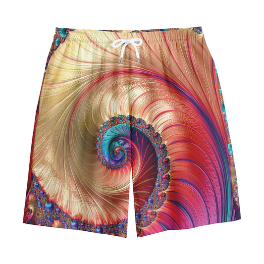 Infinite Fractal Print Cotton Shorts