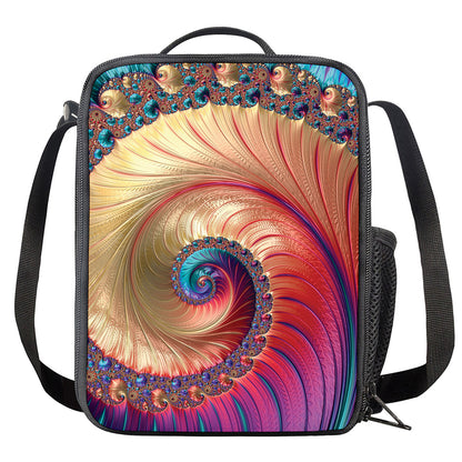 Infinite Fractal Print Crossbody Lunch Bag