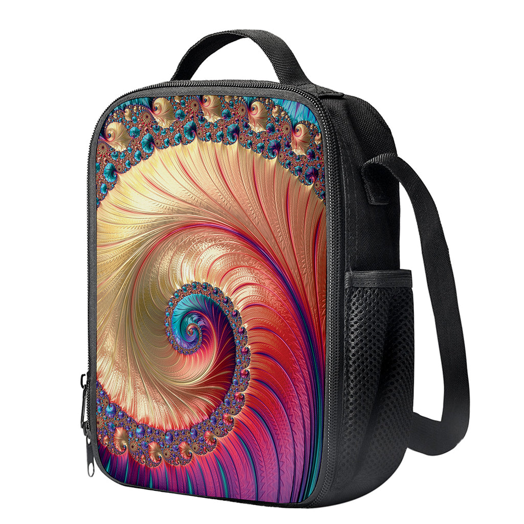 Infinite Fractal Print Crossbody Lunch Bag