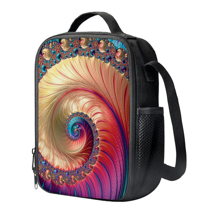 Infinite Fractal Print Crossbody Lunch Bag