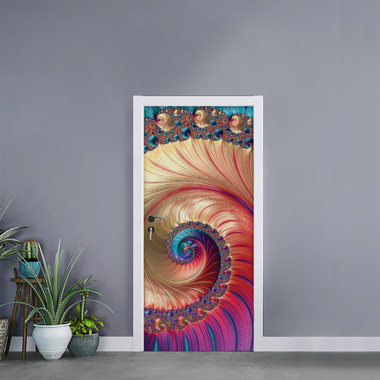 Infinite Fractal Print Door Sticker