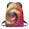 Infinite Fractal Print Drawstring Backpack