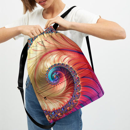 Infinite Fractal Print Drawstring Backpack