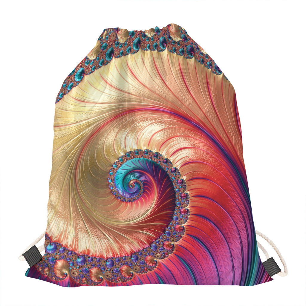 Infinite Fractal Print Drawstring Bag