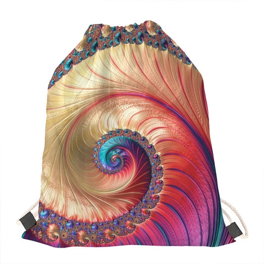 Infinite Fractal Print Drawstring Bag