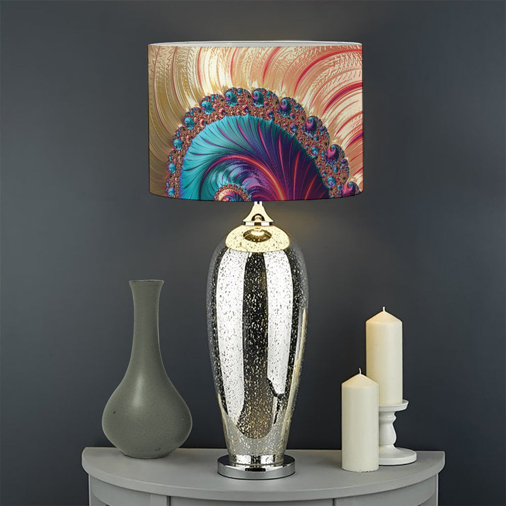 Infinite Fractal Print Drum Lamp Shade