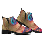 Infinite Fractal Print Flat Ankle Boots