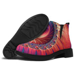 Infinite Fractal Print Flat Ankle Boots