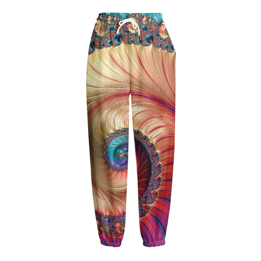 Infinite Fractal Print Fleece Lined Knit Pants