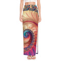 Infinite Fractal Print High Slit Maxi Skirt