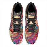 Infinite Fractal Print High Top Leather Sneakers