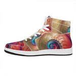 Infinite Fractal Print High Top Leather Sneakers