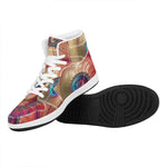Infinite Fractal Print High Top Leather Sneakers