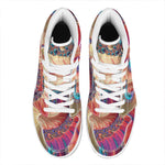 Infinite Fractal Print High Top Leather Sneakers