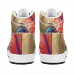 Infinite Fractal Print High Top Leather Sneakers