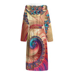 Infinite Fractal Print Hooded Bathrobe