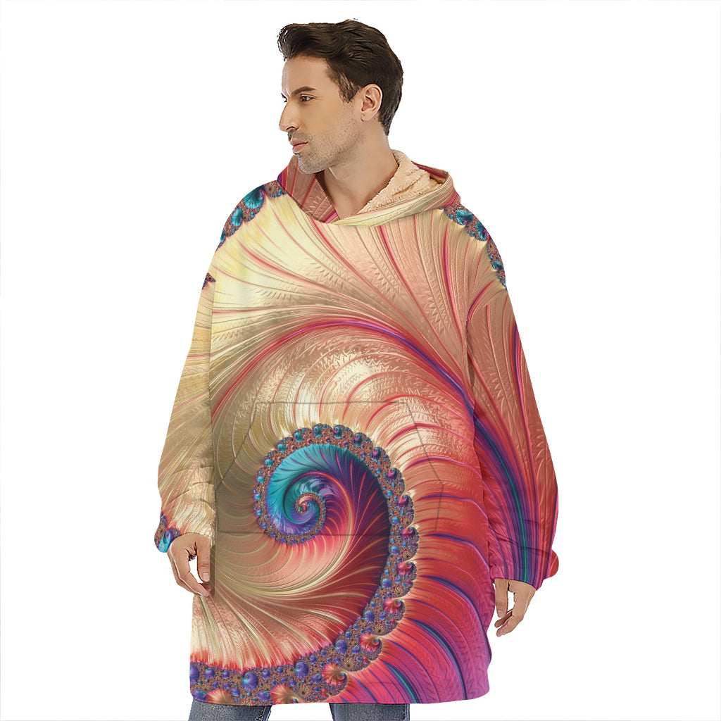 Infinite Fractal Print Hoodie Blanket
