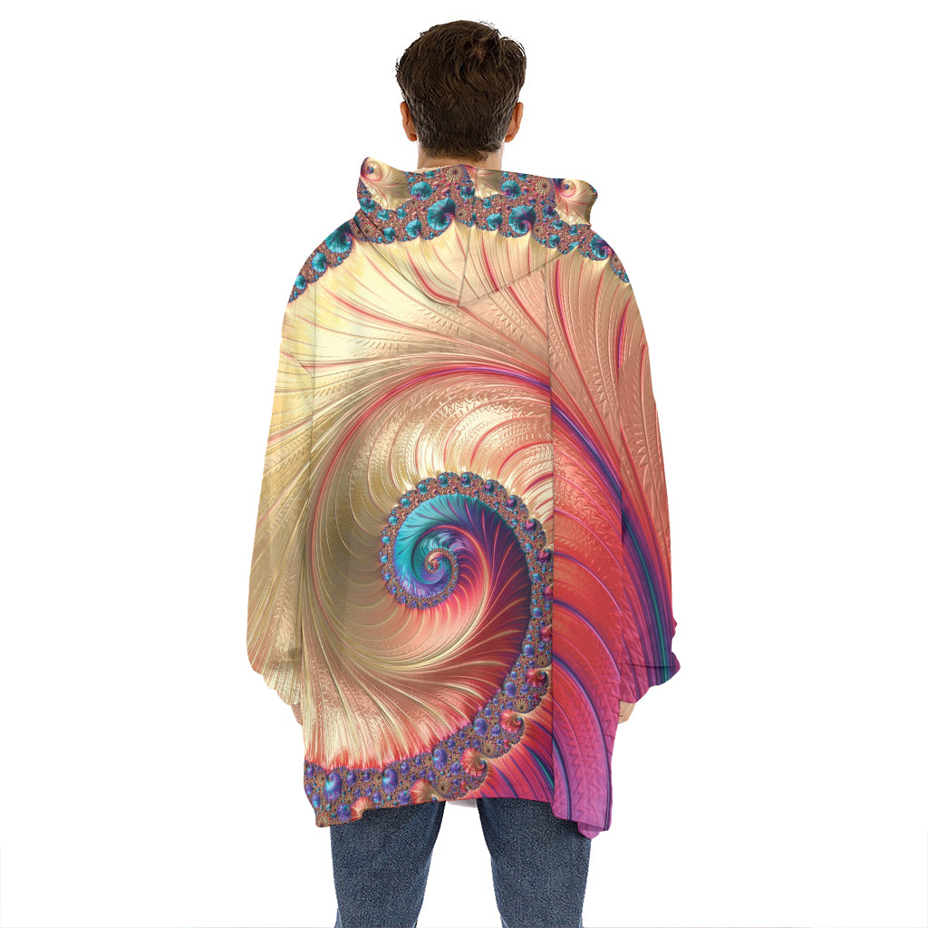 Infinite Fractal Print Hoodie Blanket