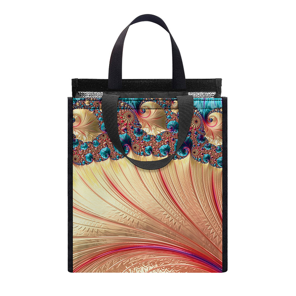 Infinite Fractal Print Insulated Lunch Tote