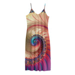 Infinite Fractal Print Jersey Midi Cami Dress