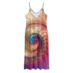 Infinite Fractal Print Jersey Midi Cami Dress
