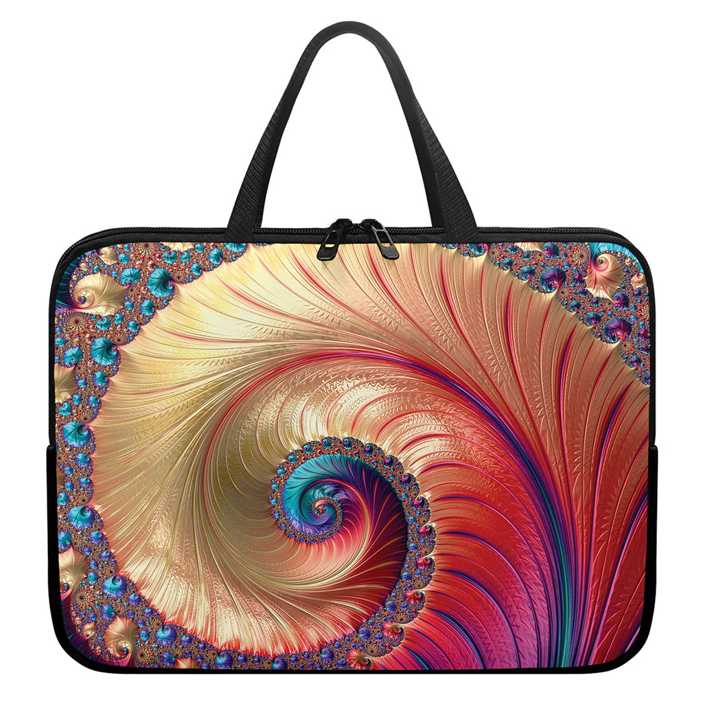 Infinite Fractal Print Laptop Sleeve With Handle