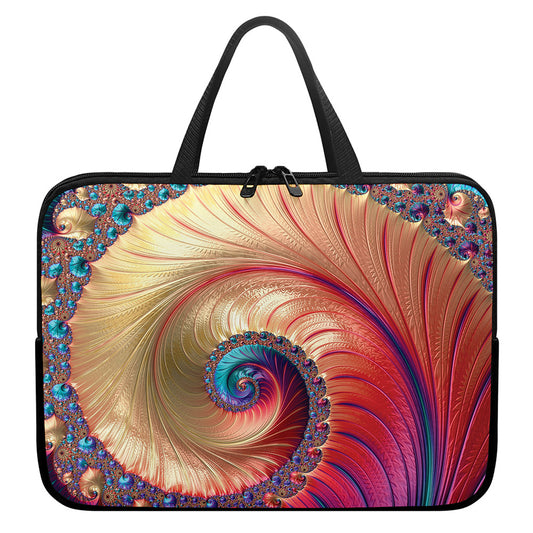 Infinite Fractal Print Laptop Sleeve With Handle
